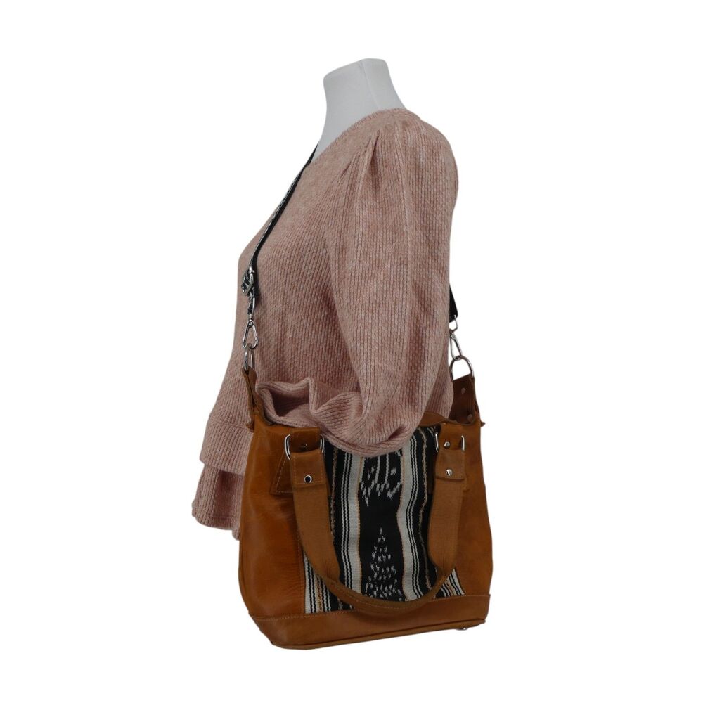 Ixchel Triangle Handmade Leather Mayan Aztec Woven Shoulder Bag Purse - Picture 2 of 13